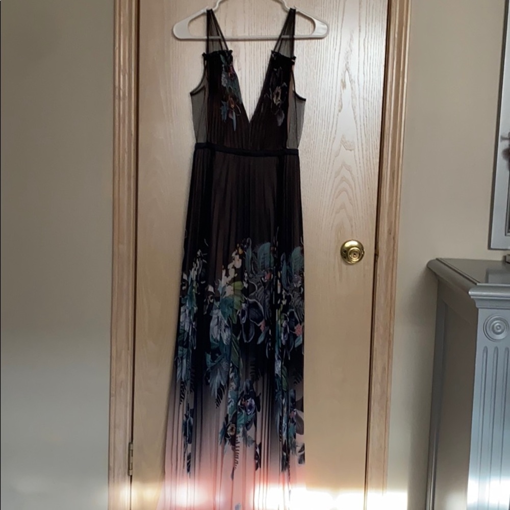 BEBE floral gradient maxi dress